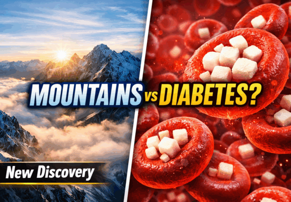 Thumbnail Idea (Very Clickable) Visual concept: Left side 🏔 Mountain landscape with thin air Right side 🩸 Red blood cells absorbing sugar cubes Center text (big): "MOUNTAINS vs DIABETES?" Small text: New Discovery
